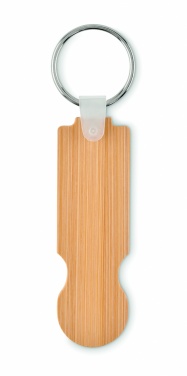 Logotrade corporate gifts photo of: Bamboo euro token key ring Rauma